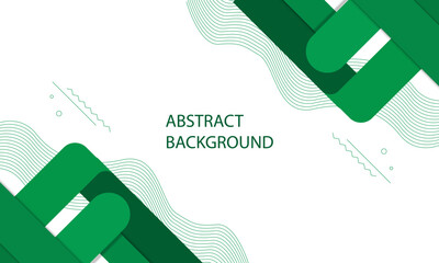 Green Abstract Background with Geometric Shapes Design.