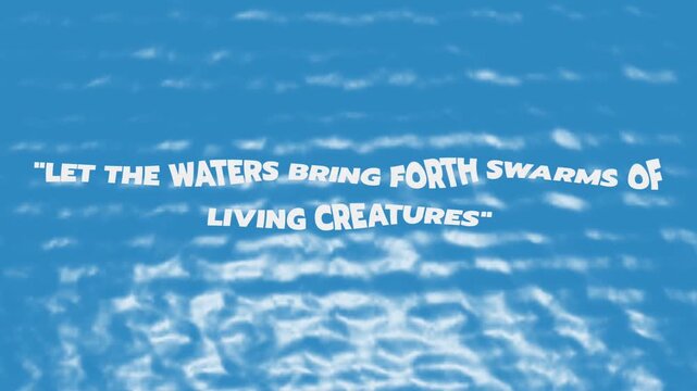 Animated blue waters teeming with life, a call to creation, perfect for educational content, nature documentaries, and inspiring environmental awareness