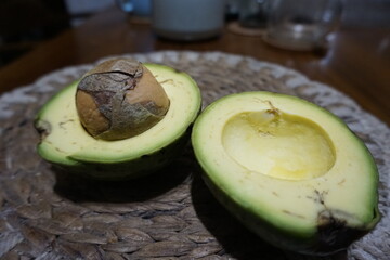 avocado on black background
