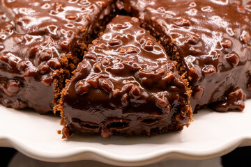 Rebanada de pastel de chocolate