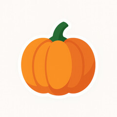 Cheerful orange pumpkin with green stem, perfect for autumn harvest and Halloween joy