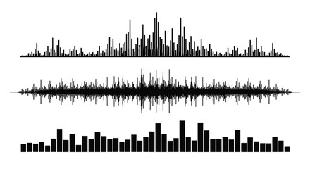 Waveform sound audio frequency visualization music signal graphic editable