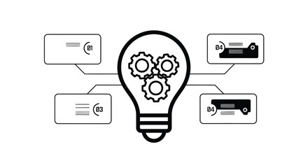 Infographic design lightbulb idea concept creative process diagram editable