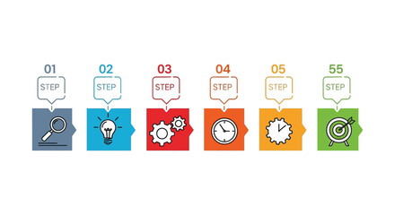 Infographic steps process workflow diagram business presentation editable