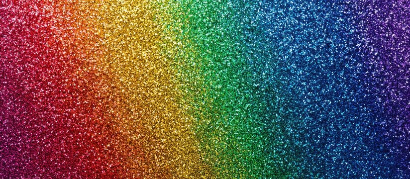 Glitter rainbow gradient fading diagonally from red to purple spectrum