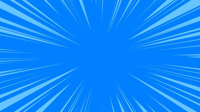 Blue cartoon comic speed radial lines abstract background