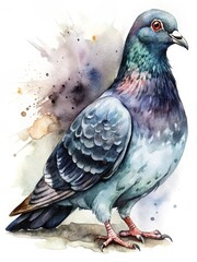 Naklejka premium Detailed illustration of a pigeon dove bird in black and white sketch art style