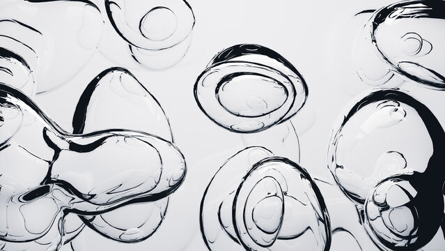 Bubbles float gently in an abstract water background design