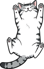 Cute Tabby Cat Leaping Upwards White Background