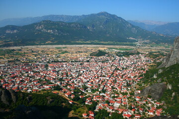Aerial view of red roofed town, July, 2008