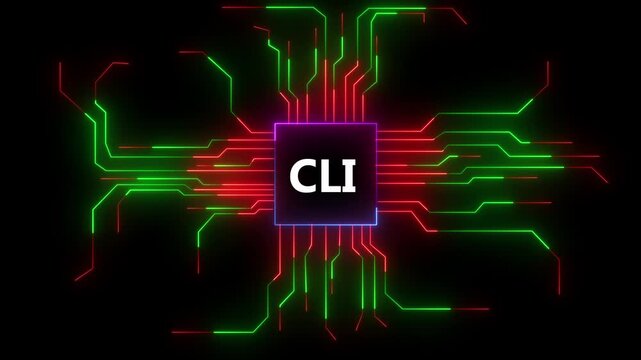 CLI Concept Animated Background Command Line Interface Central Processing Unit Digital