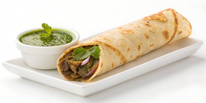 Beef nihari roll wrapped in paratha