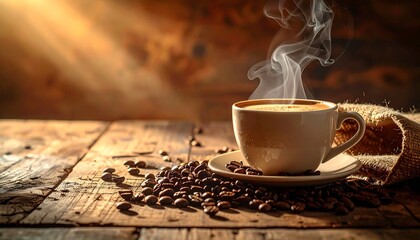 コーヒーと豆の背景｜香ばしさと温もりを感じるナチュラルデザイン