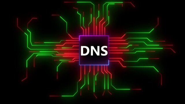 Dynamic DNS Server Concept Animation Loop Futuristic Tech Network Connection