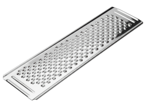 Stainless steel flat grater kitchen utensil for cheese zest and spice preparation
