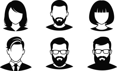 Vector group formation silhouettes, black human figures icons, pyramid and line arrangement, teamwork and community symbols, organizational structure illustration, social dynamics design