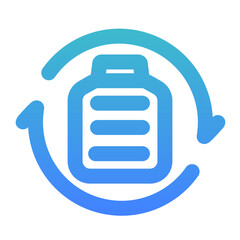battery cycle outlined gradient icon