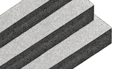 Monochrome abstract background with textured striped geometric shapes.