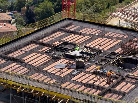 Reinforced Concrete and Flooring Construction Site