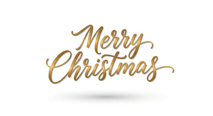 Gold "Merry Christmas" Text Vector Element