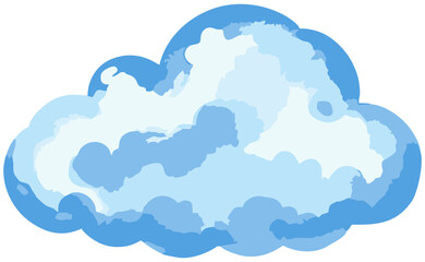 Blue Watercolor Cloud Design. Editable Color Vector