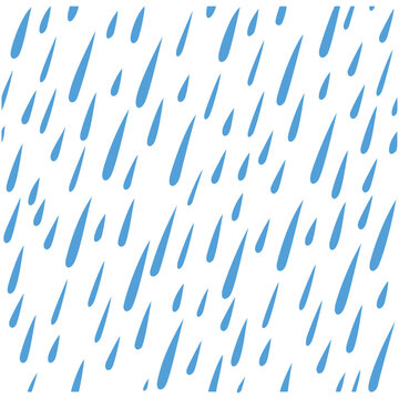 Seamless Rain Drops Pattern Design. Editable Color Vector