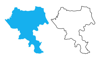 Obraz premium map of Cauca is a Department of Colombia. Map with detailed outlines and blue silhouettes