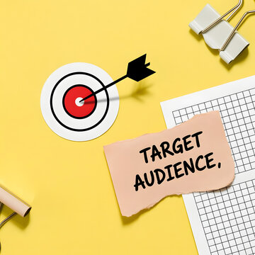 Target Audience Concept with Torn Paper and Graph Sheet