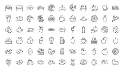 Food and Drink Icons: A Line Art Collection for Culinary Projects