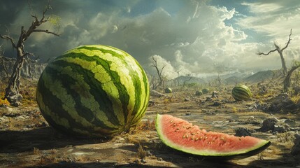 image of a watermelon that is starting to rot
