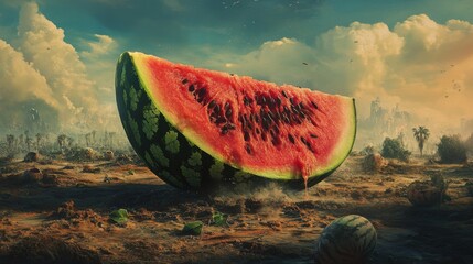 image of a watermelon that is starting to rot