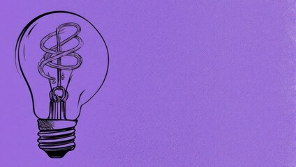 Purple background with a light bulb drawing, representing innovation and ideas.