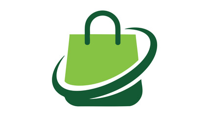 Green shopping bag retail logo