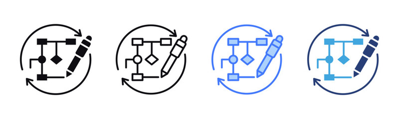 Process Redesign icon sheet multiple style collection