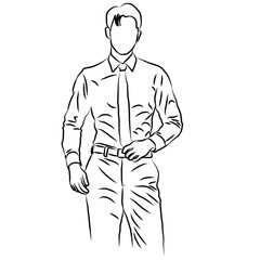 ​
2. Business Attire, Man in Shirt and Tie - Line Art
​
3. Confident Businessman - Minimalist Vector Drawing
 
Kata Kunci:
 
man, businessman, professional, attire, shirt, tie, belt,
man in sunglasses