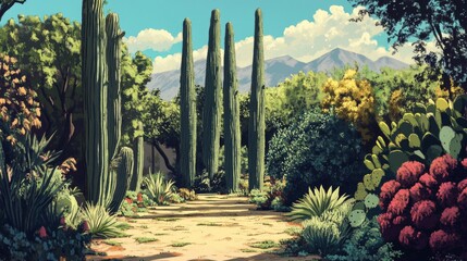 towering cactus plants