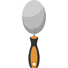 Trowel With Black And Orange Handle Isolated On White Background Construction Tool Garden Tool For Cement Plastering And Digging With Shiny Metal Head