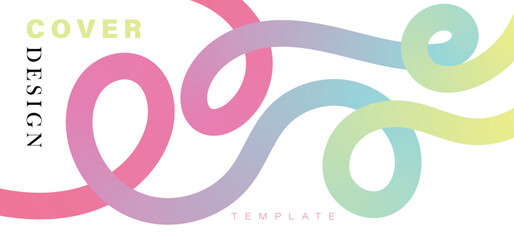 Modern Cover Design Template with Abstract Intertwined Wavy Lines Vector Featuring Vibrant Pastel Gradient Colors