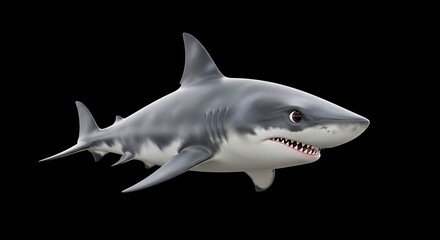 Great White Shark Portrait - Apex Predator of the Ocean Depths.