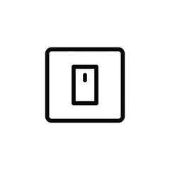 Simple line icon of a light switch on a white background. Vector illustration representing power, electricity, and control concepts for user interface design