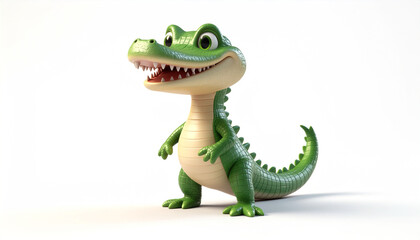 Fototapeta premium 3D Alligator on white background