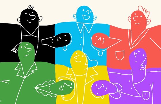 Multicolored Business team 