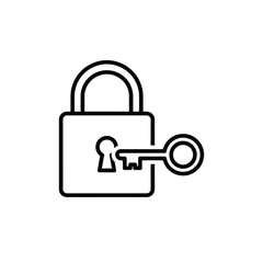 Lock and Key Secure Your Data with This Simple Icon. Perfect for Website Security and Privacy