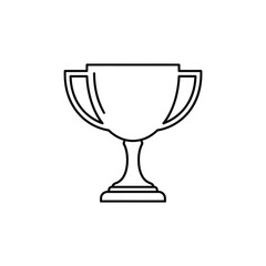 Minimalist outline drawing of a winner's trophy, symbolizing triumph, excellence, and reward for achievement and success in competition