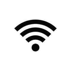 Clean and Simple WiFi Symbol in Black and White, Perfect for Tech and Connectivity Designs