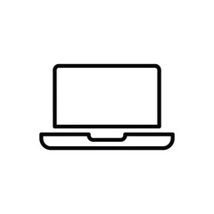 Sleek and minimalist line icon depicting a portable digital computing device, representing modern technology, remote work, education, and connectivity in the contemporary digital landscape