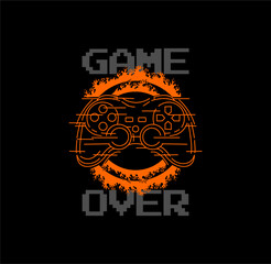 Game Over Video game joystick vector graphic design
