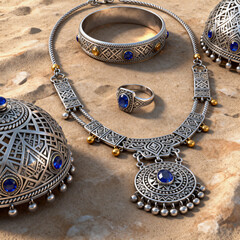 necklace and earrings