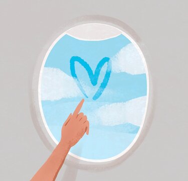 Naklejki Airplane window with heat 