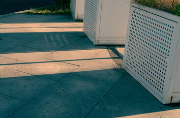 High angle view of sidewalk